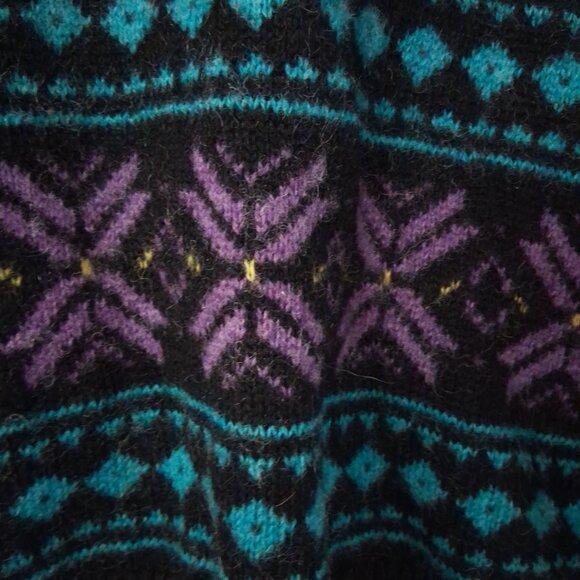 Handknit Nordic Fair Isles Pullover Sweater Wool - Picture 4 of 8